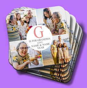 G Is For Grandma Photo Collage Coaster