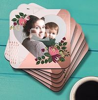 Floral Heart Photo Coaster