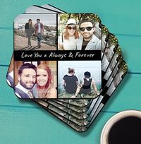 Romantic Photo Collage Coaster