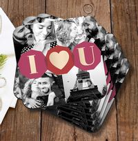I Love You Multi Photo Coaster