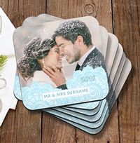 Tap to view Snowflake Mr & Mrs Photo Coaster