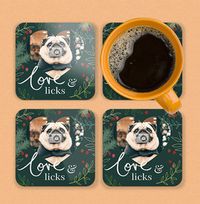 Tap to view Love and Licks Photo Personalised Coaster