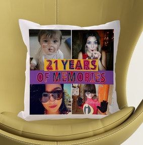 21 Years Of Memories Photo Cushion