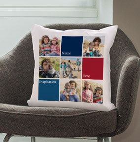 Colour Blocks Photo Collage Cushion