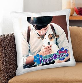 Pawsome Dog Photo Cushion