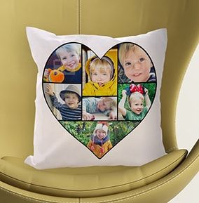 Heart Photo Collage Cushion