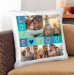 Love You Multi Photo Upload Cushion