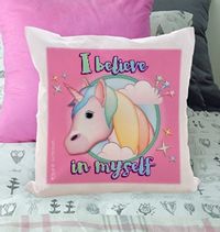 Unicorn Emoji Personalised Cushion