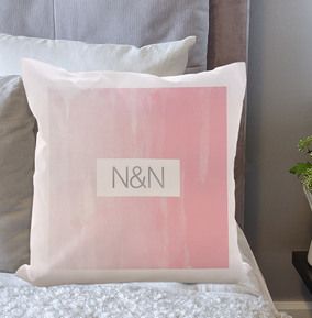 Pink and Grey Personalised Initials Cushion
