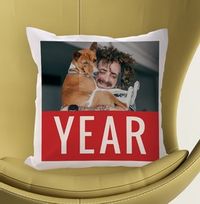 Personalised Year Photo Cushion