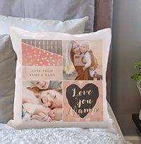 Love You Mama Photo Collage Cushion