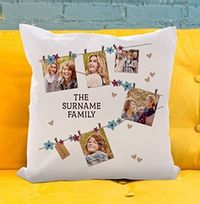 Family Photo Collage Peg Cushion