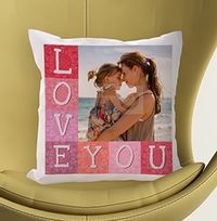 Love You Pink Photo Cushion