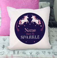 Born To Sparkle Personalised Cushion