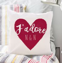 J'Adore Red Personalised Cushion