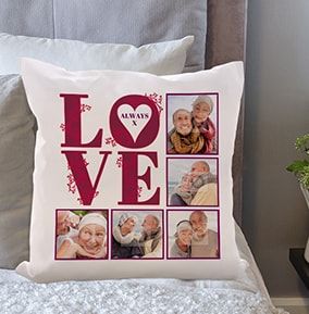 Always Love Photo Collage Cushion