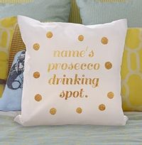 Prosecco Drinking Personalised Cushion