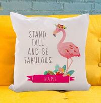 Tap to view Stand Tall Flamingo Personalised Cushion