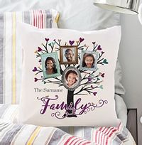 Tap to view Family Tree Of 4 Photo Cushion
