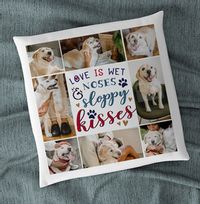 Sloppy Kisses Dog Multi Photo Cushion