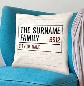 Street Sign Personalised Cushion