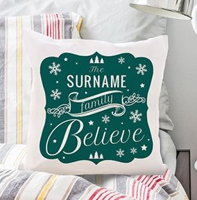 Believe In Santa Personalised Cushion