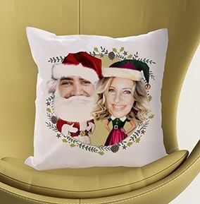 Mr and Mrs Claus Photo Cushion