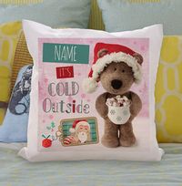 Tap to view It's Cold Outside Barley Bear Personalised Cushion