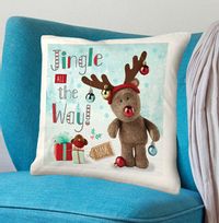 Jingle Barley Bear Personalised Cushion