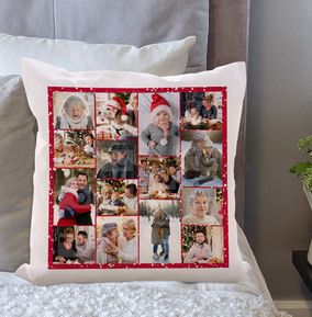 Fifteen Photo Christmas Cushion