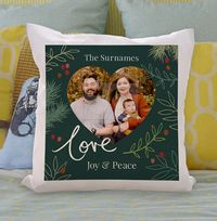 Tap to view Love Joy and Peace Photo Cushion