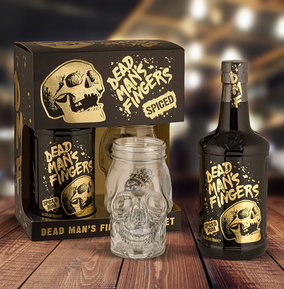 Dead Man’s Fingers Spiced Rum 70cl with Skull Glass