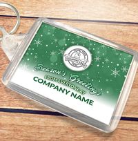 Tap to view Company Christmas Logo Keyring - Green