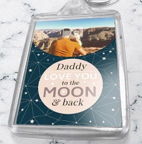 Daddy To The Moon Photo Keyring