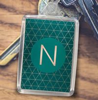 Tap to view Green and Gold Personalised Initial Keyring