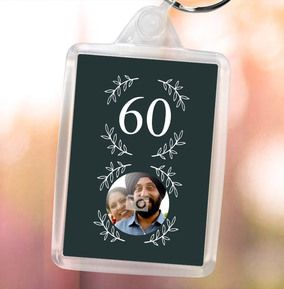 60th Birthday Photo Keyring