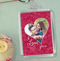 Tap to view I Love You Heart Photo Keyring