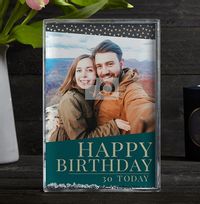 Tap to view Happy 30th Birthday Full Glitter Photo Block - Portrait