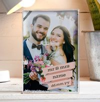 Tap to view Mr & Mrs Full Glitter Photo Block - Portrait