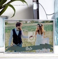 Tap to view Full Photo with Date Glitter Photo Block - Landscape