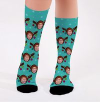Tap to view Personalised Reindeer Novelty Christmas Socks