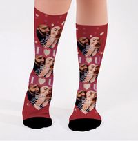Tap to view Personalised Love You Photo Socks