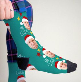 Mr Claus Photo Socks
