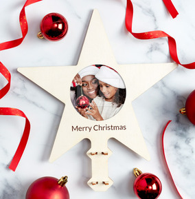 Family Personalised Photo Christmas Tree Topper