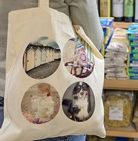 Tap to view 4 Photo Circles Personalised Tote Bag