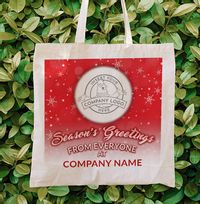Tap to view Company Christmas Logo Tote Bag - Red