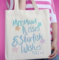 Mermaid Kisses Personalised Tote Bag