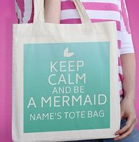 Keep Calm & Be a Mermaid Personalised Tote Bag
