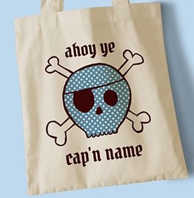 Ahoy Blue Cap'n Personalised Tote Bag