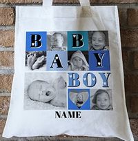 Baby Boy Multi Photo Collage Tote Bag